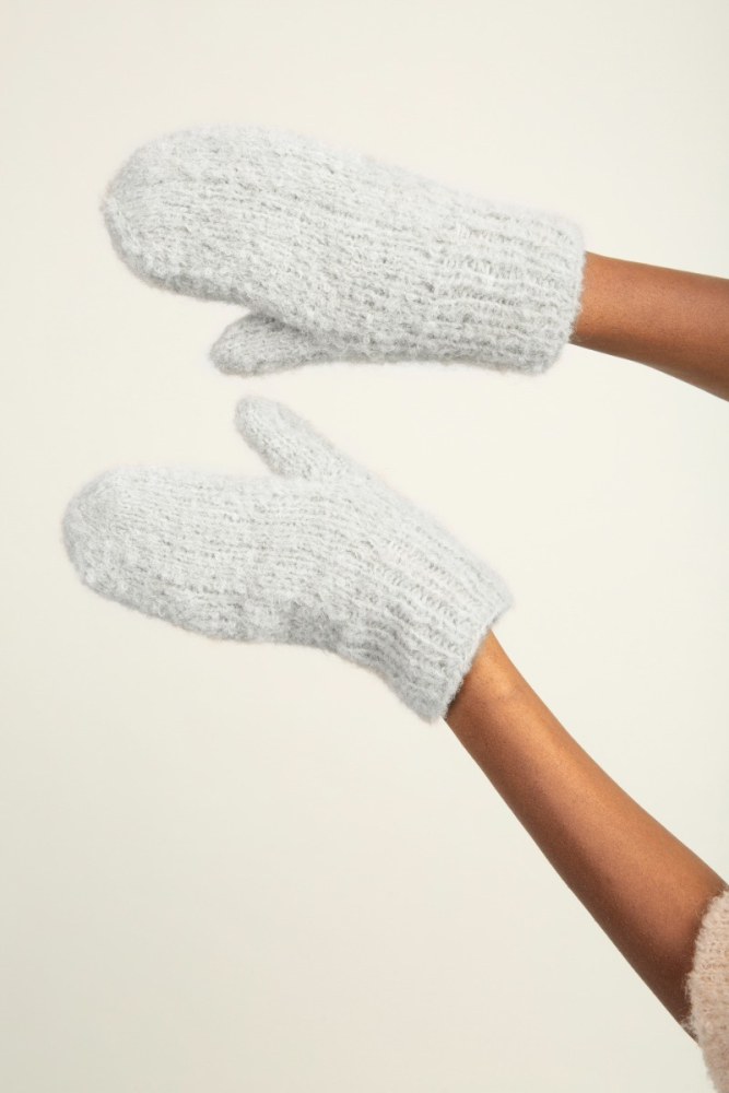 shop nu handschoenen Mittens Light Grey van lnknits bij ik koop Belgisch conceptstore 'les belges', ruimste aanbod van Belgische damesmode en kindermode