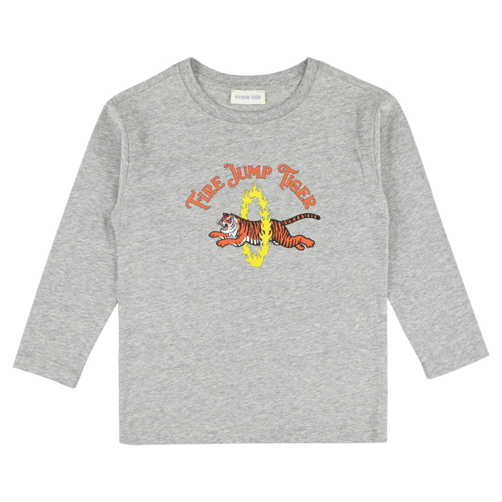 shop nu t-shirt fire grey van simple kids bij ik koop Belgisch conceptstore 'les belges', ruimste aanbod van Belgische kindermode