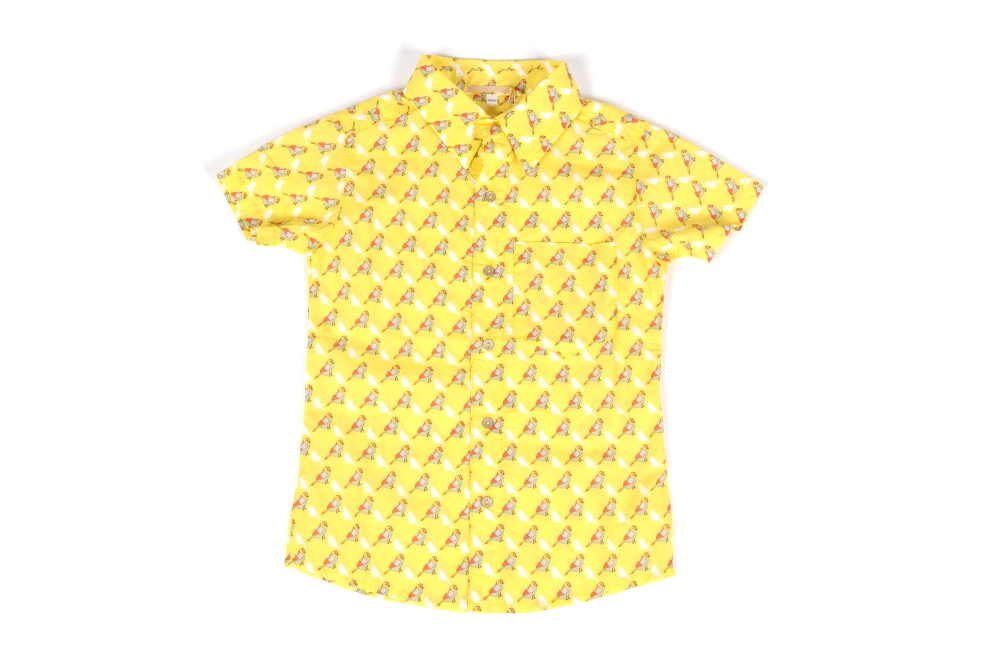 hemd bird yellow van gold 6M en 9M LAATSTE MATEN