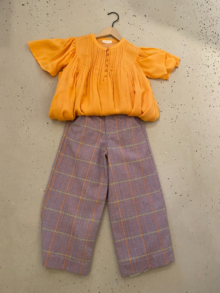 shop nu blouse laos modrib mandarine van simple kids bij ik koop Belgisch conceptstore 'les belges', ruimste aanbod van Belgische kindermode