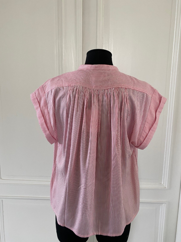 shop nu blouse greta  pink stripe van rae bij ik koop Belgisch conceptstore 'les belges', ruimste aanbod van Belgische damesmode