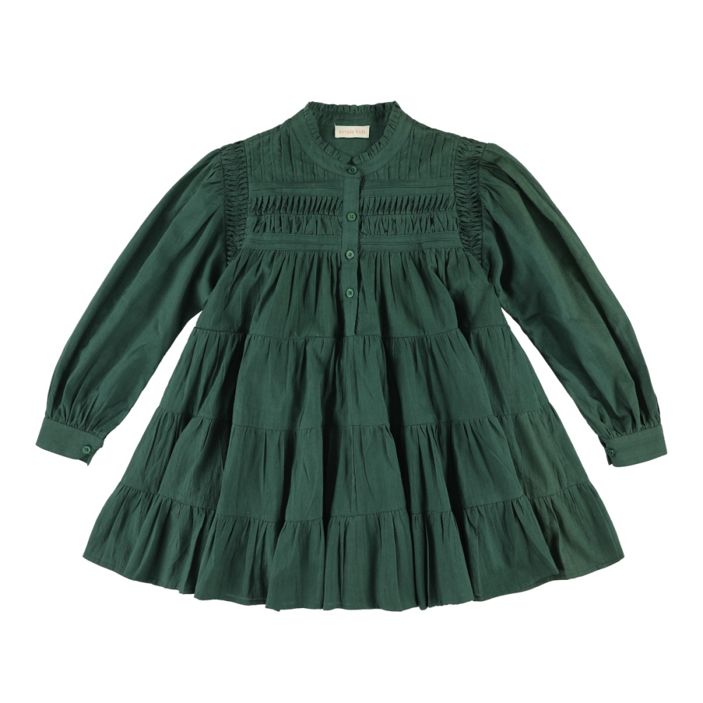 shop nu jurk kowa green van simple kids bij ik koop Belgisch conceptstore 'les belges', ruimste aanbod van Belgische kindermode