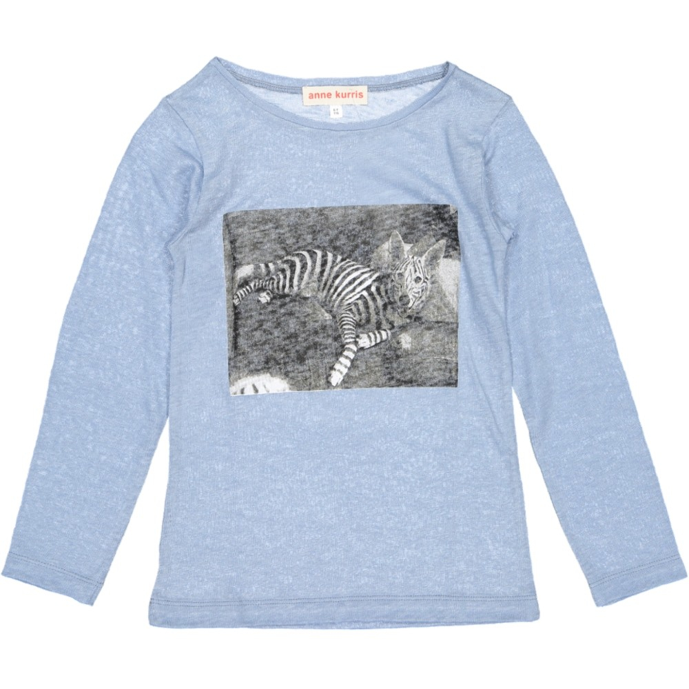 t-shirt maxi zebra lin ecru /tea / cielo 