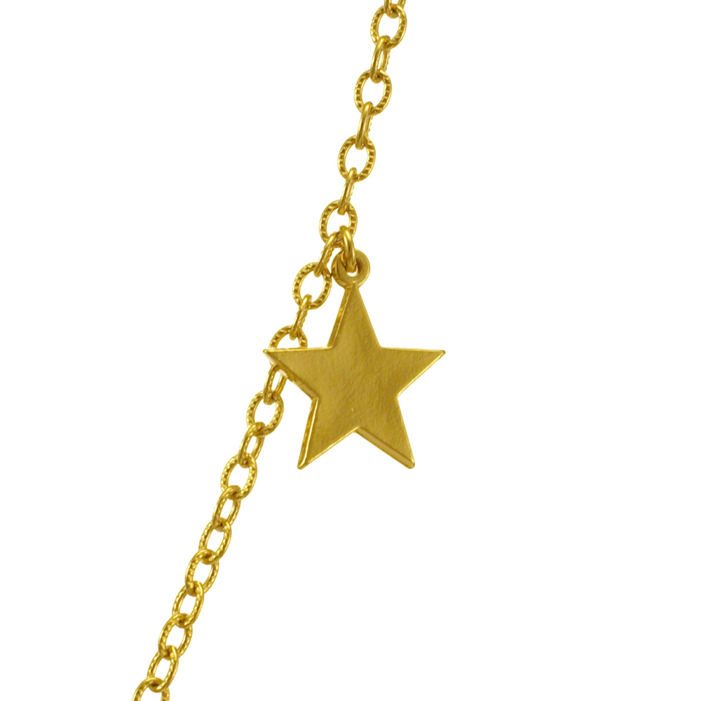 necklace  cactus & star - candy teal + gold chain by atelier 11