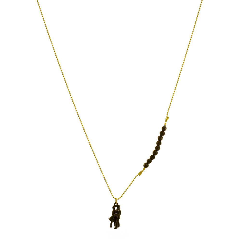 necklace dancing couple - black + gold necklace by atelier 11