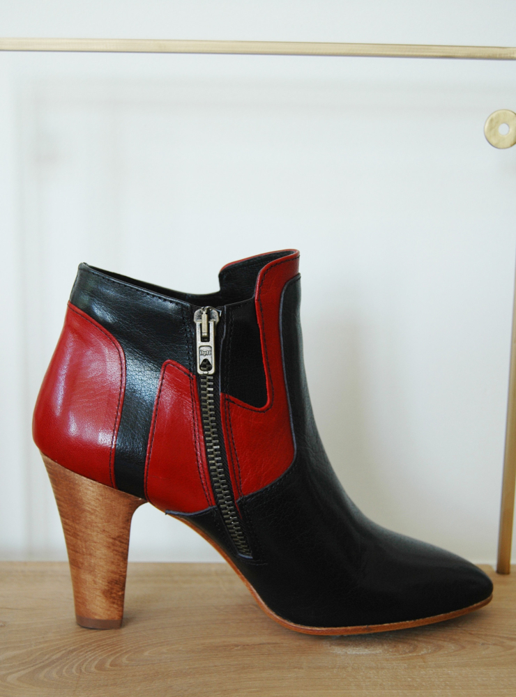 ankle boots jennifer nero rosso by nathalie verlinden