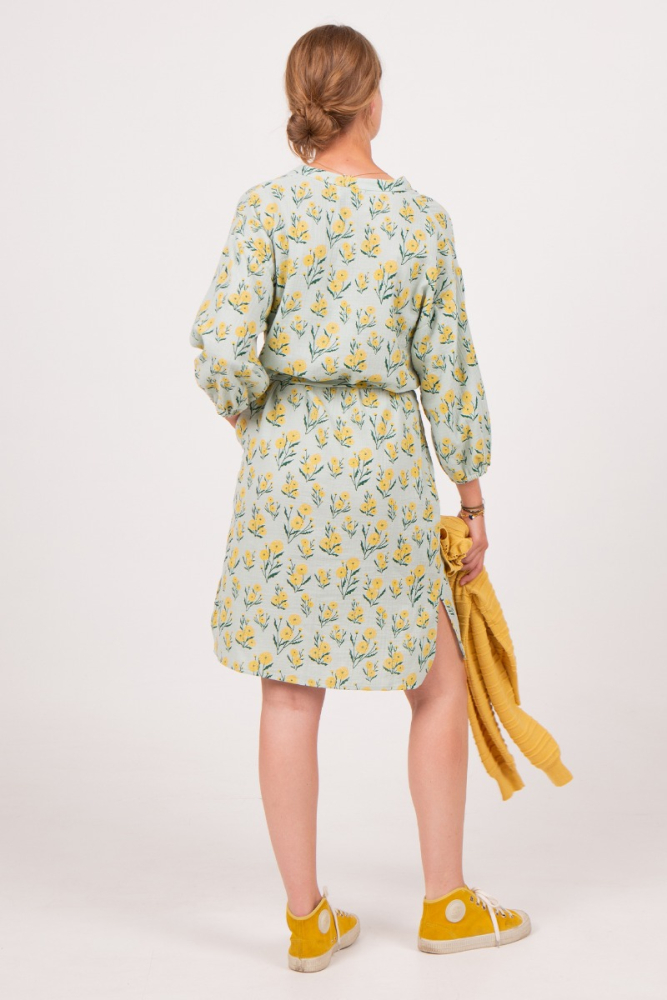 shop nu jurk zyan mint yellow dahlia van nathalie vleeschouwer bij ik koop Belgisch conceptstore 'les belges', ruimste aanbod van Belgische damesmode en kindermode