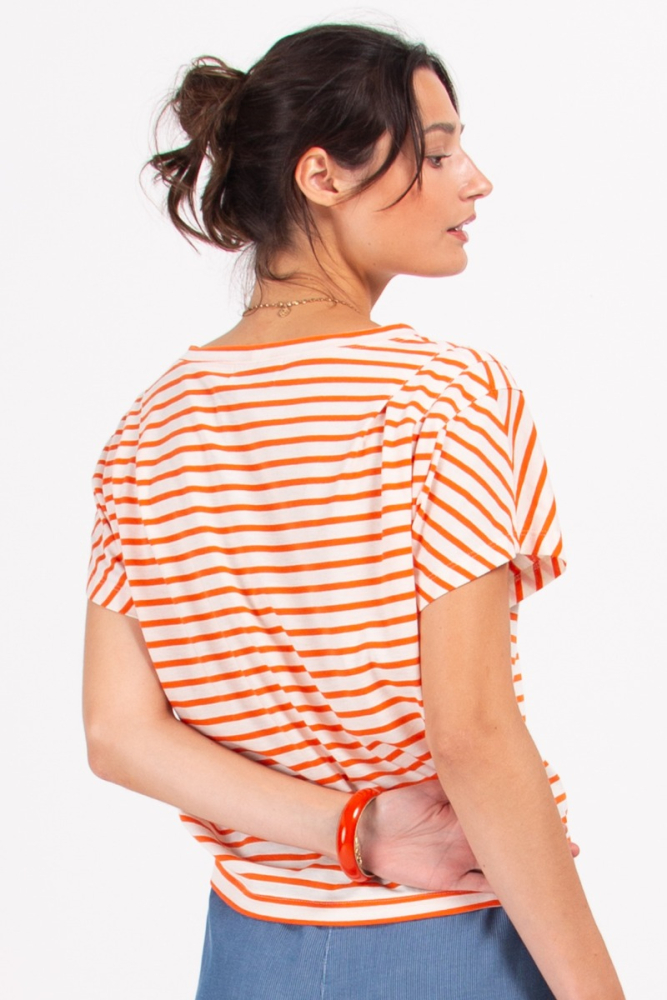 shop nu t-shirt zeline mandarine van nathalie vleeschouwer bij ik koop Belgisch conceptstore 'les belges', ruimste aanbod van Belgische damesmode en kindermode
