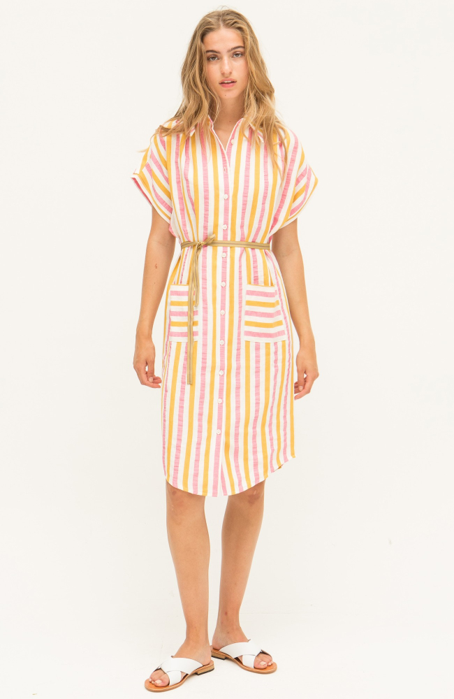 jurk tamino yellow pink LAATSTE MAAT XL