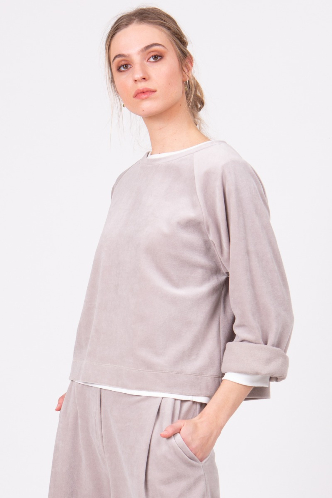 shop nu blouse zynia silver grey van nathalie vleeschouwer bij ik koop Belgisch conceptstore 'les belges', ruimste aanbod van Belgische damesmode en kindermode