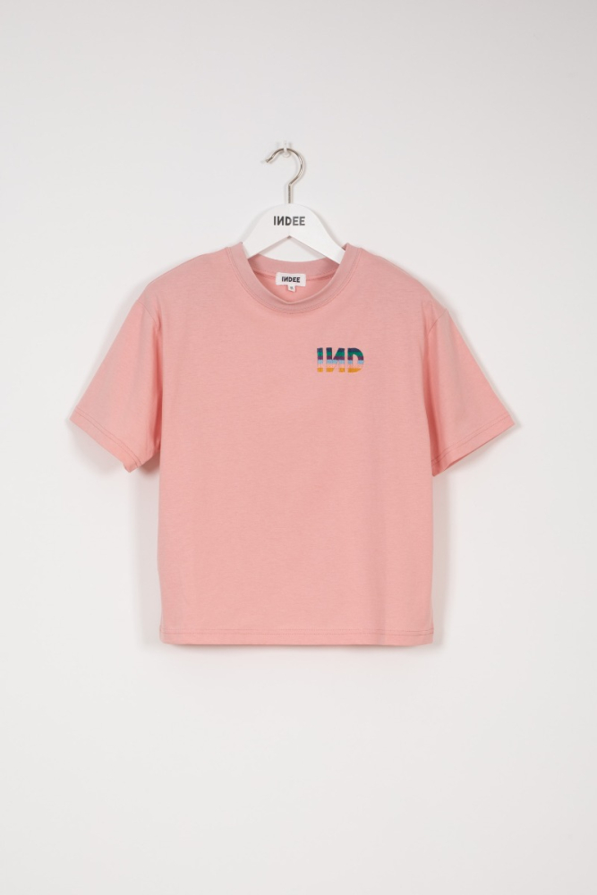 shop nu t-shirt otis sorbet pink van indee bij ik koop Belgisch conceptstore 'les belges', ruimste aanbod van Belgische damesmode en kindermode