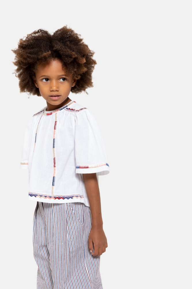 shop nu blouse anne a junior white van simple kids bij ik koop Belgisch conceptstore 'les belges', ruimste aanbod van Belgische kindermode
