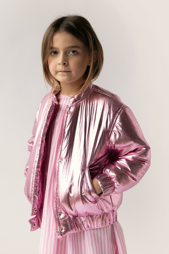 shop nu jas boma foil pink van simple kids bij ik koop Belgisch conceptstore 'les belges', ruimste aanbod van Belgische kindermode