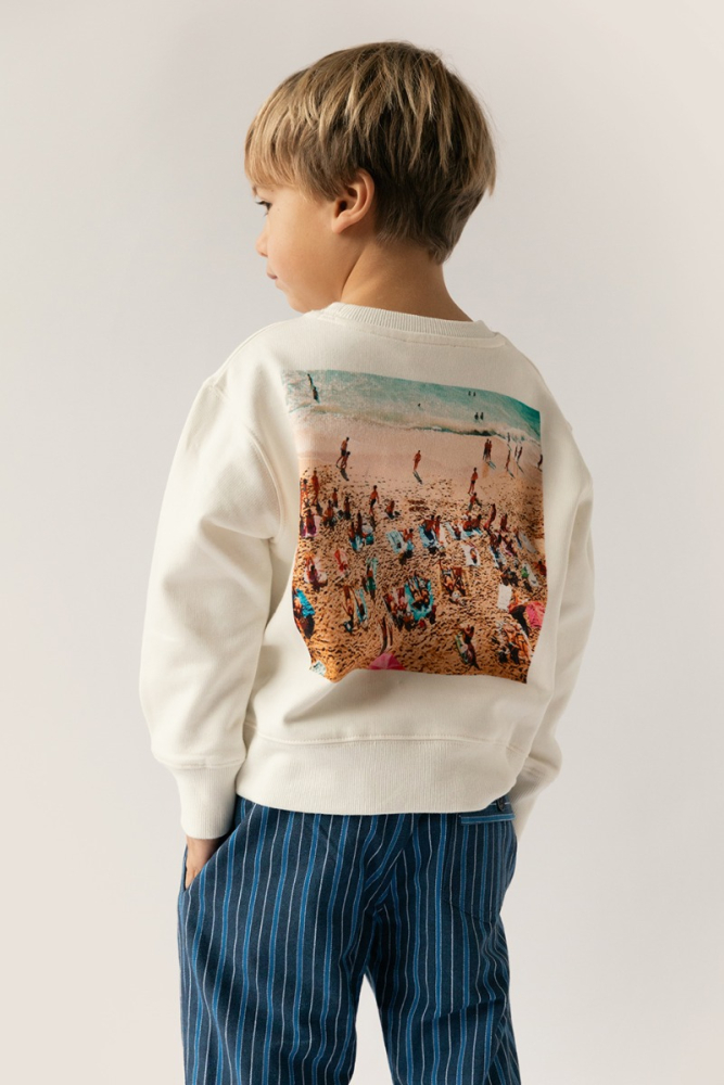 shop nu sweater seaside sweat white van simple kids bij ik koop Belgisch conceptstore 'les belges', ruimste aanbod van Belgische kindermode