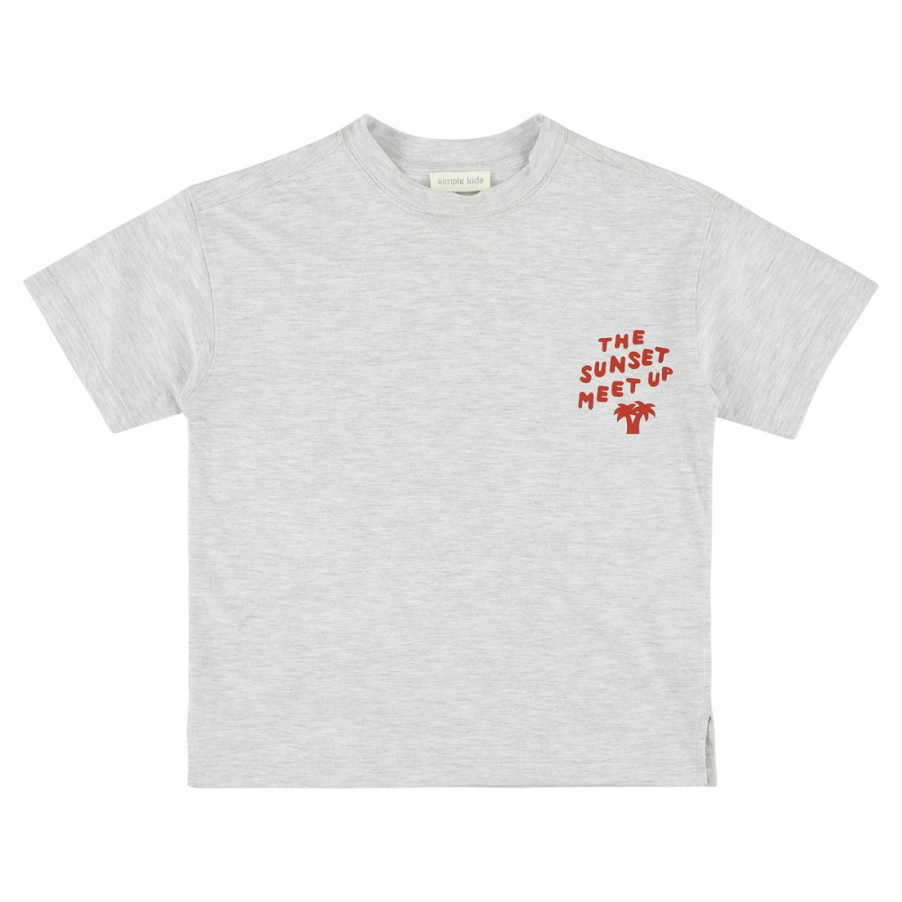 shop nu t-shirt sunset grey van simple kids bij ik koop Belgisch conceptstore 'les belges', ruimste aanbod van Belgische kindermode