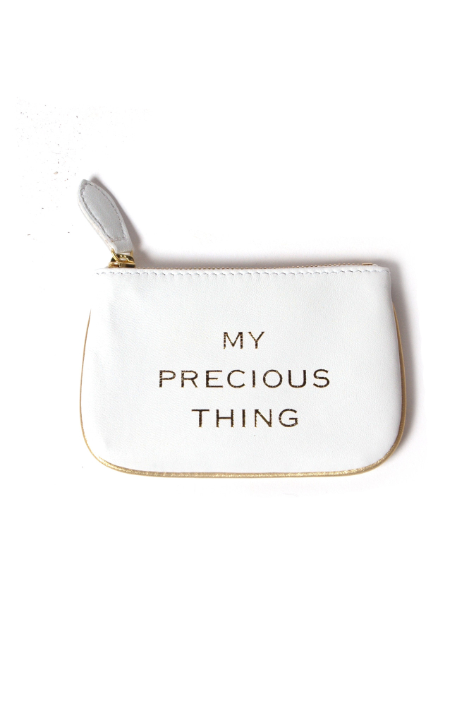 clutch small white 'my precious thing' 