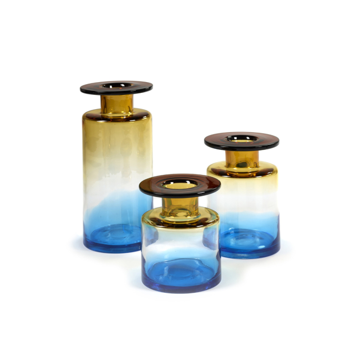 vaas wind & fire blauw amber van marie michielssen bij ik koop belgisch conceptstore les belges, ruime keuze aan Belgisch design, interieur, decoratie en vazen