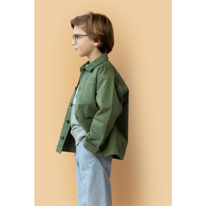 shop nu hemd marmit twill kaki van simple kids bij ik koop Belgisch conceptstore 'les belges', ruimste aanbod van Belgische kindermode